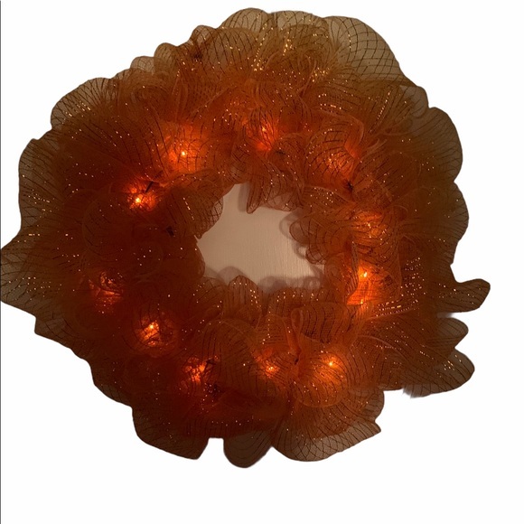 Orange Light Up Wreath NWOT - Picture 6 of 6